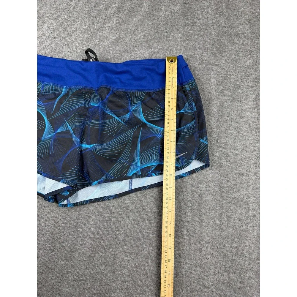 Nike‎ Flex Rival Running Shorts Women's XL Blue Abstract Print Lined Athletic